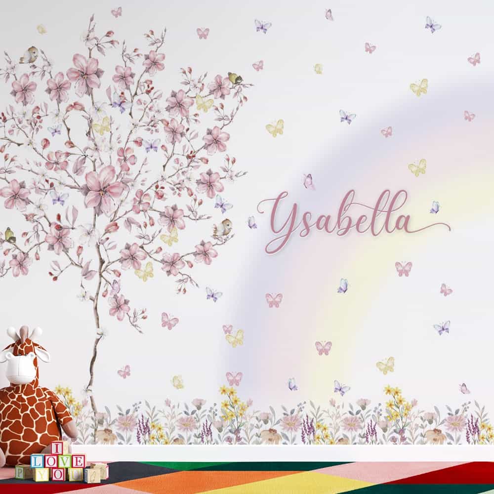Papel de parede Jardim das Borboletas com Nome