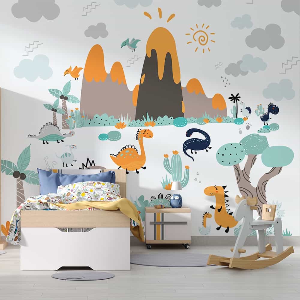 Papel de parede Dinossauros do Vulcão