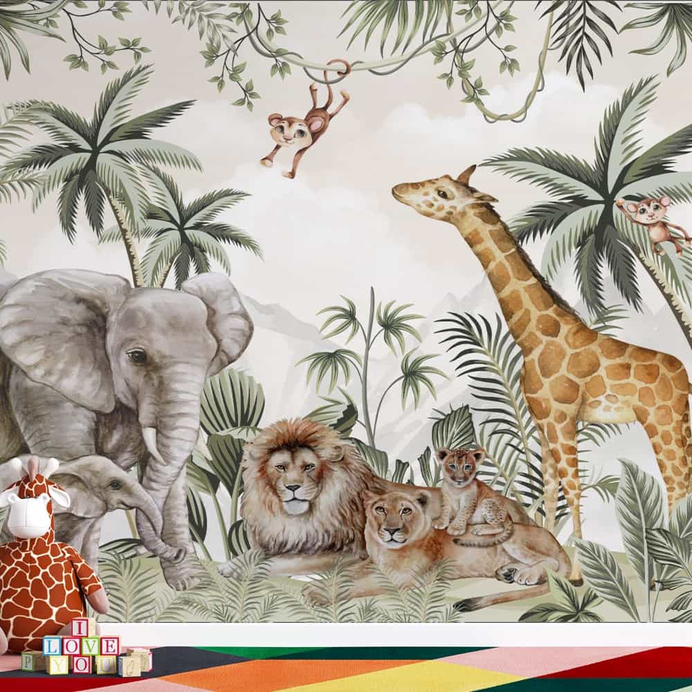 Papel de parede Safari das Famílias com Filhotes