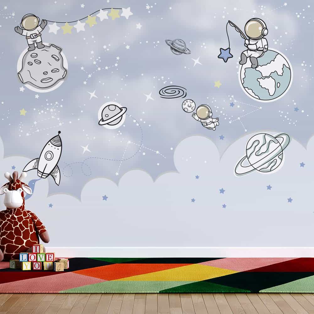Papel de parede Astronauta Pescando Estrelas