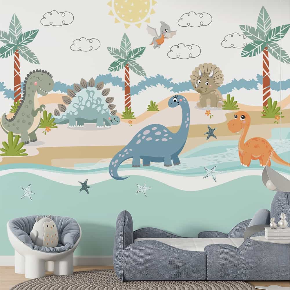 Papel de parede Dinossauros na Praia