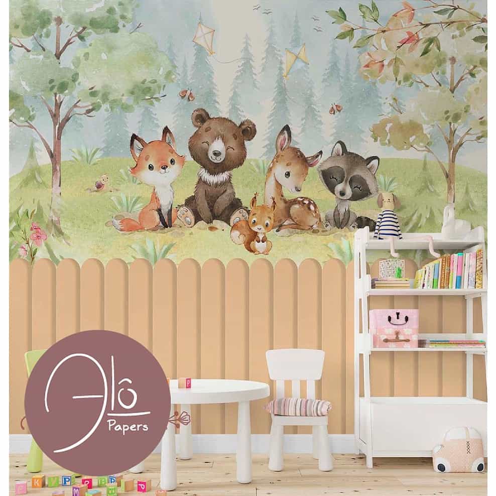 Papel de parede Turminha do Bosque com Pipas