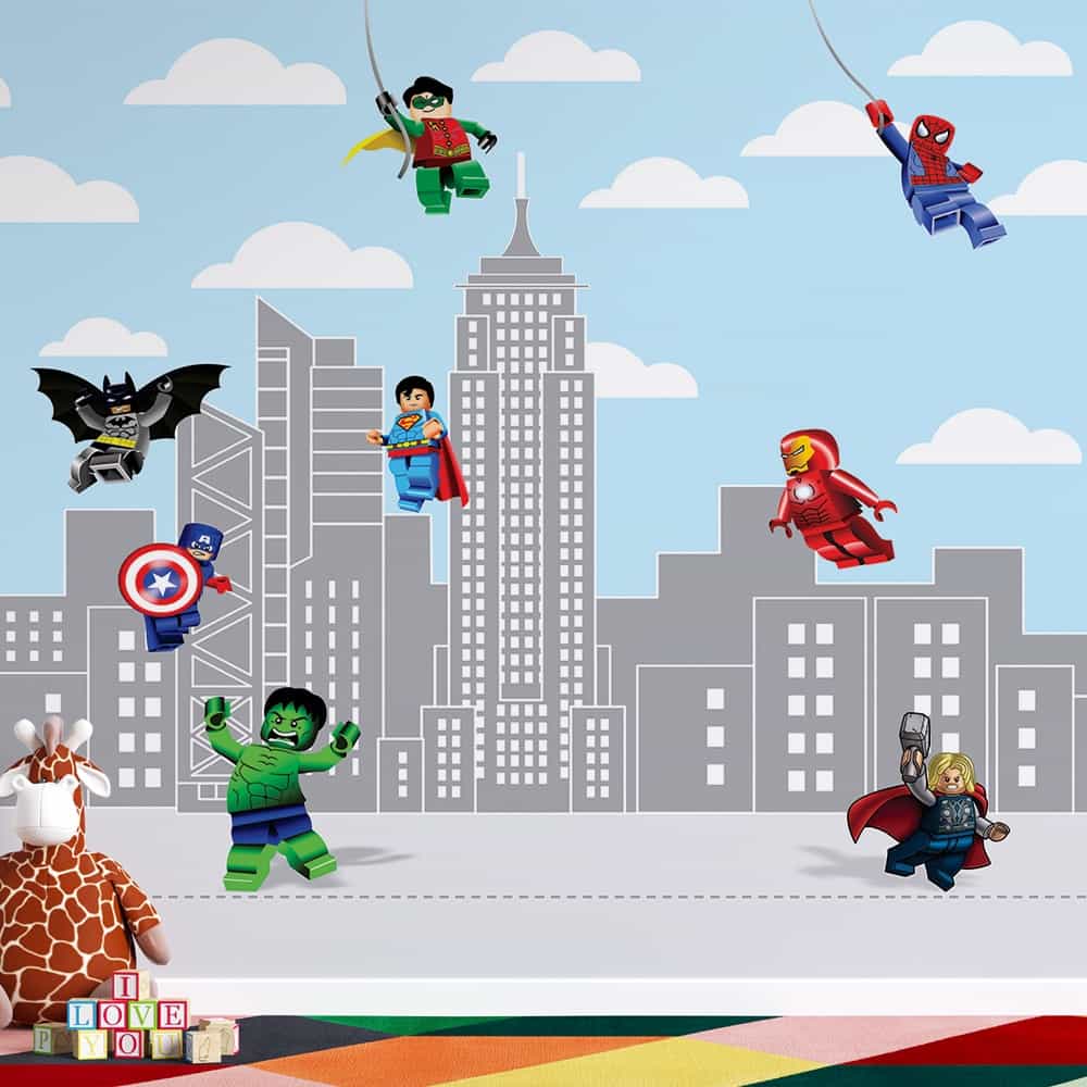 Papel de parede Super-Heróis LEGO na Cidade