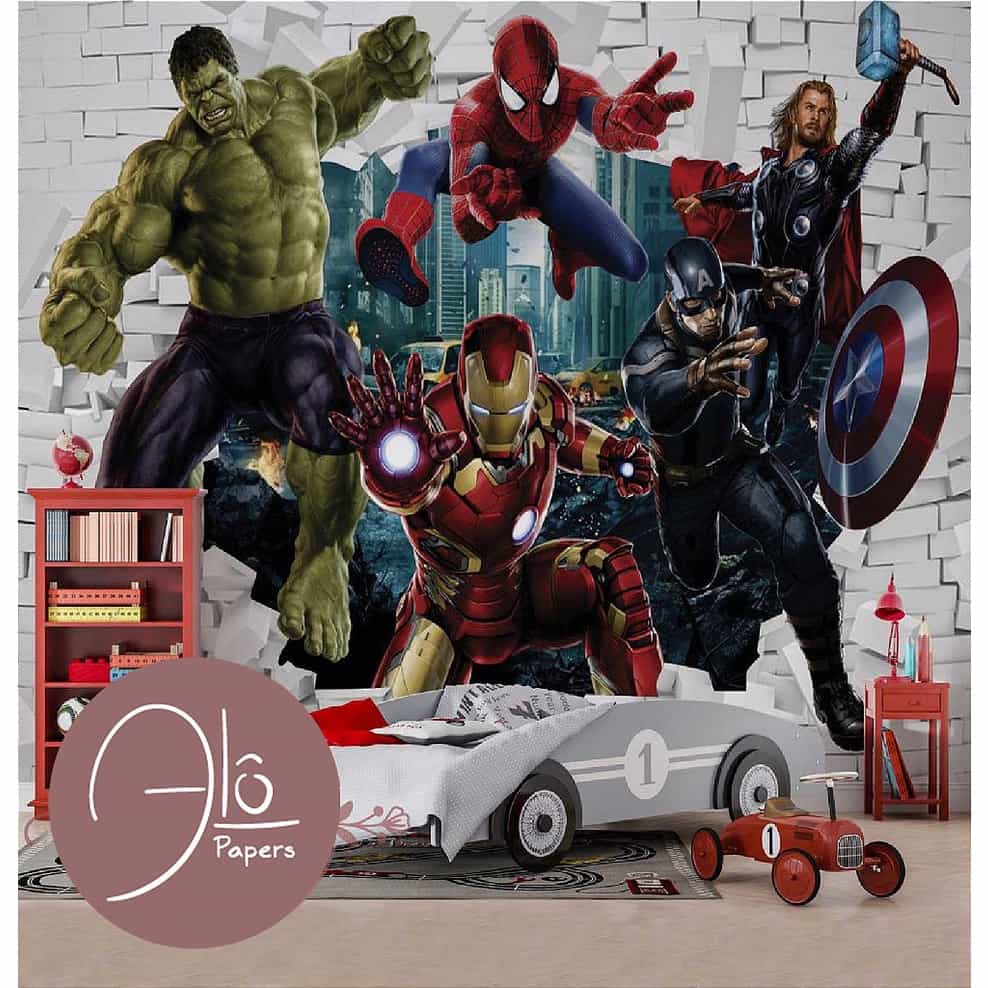 Papel de parede Vingadores em Ação na Cidade