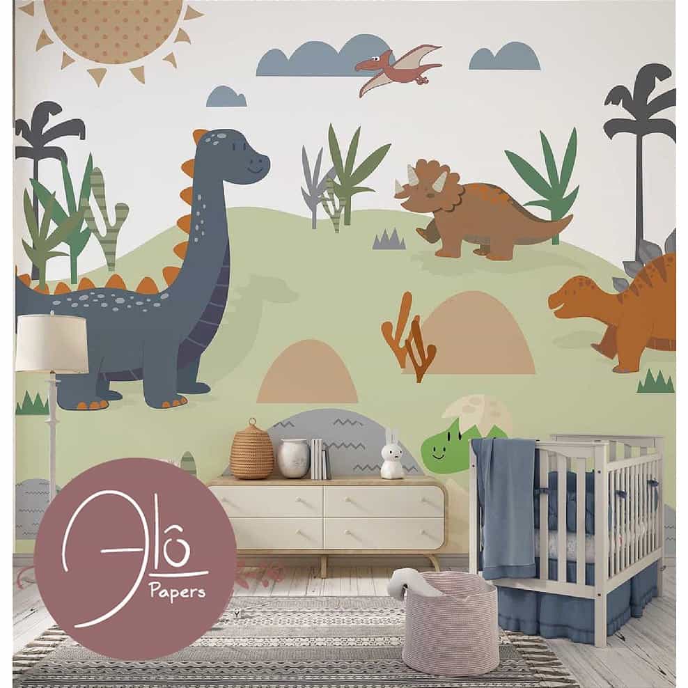 Papel de parede Dinossauros em Estilo Escandinavo