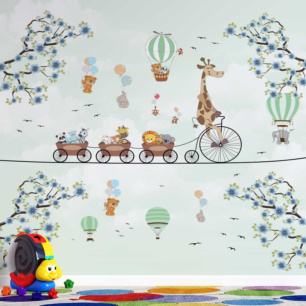 Papel de parede Girafa na Bicicleta de Roda Gigante