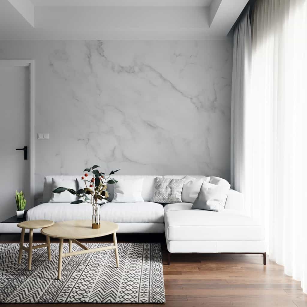 Papel de parede Mármore Branco Carrara de Veios Suaves