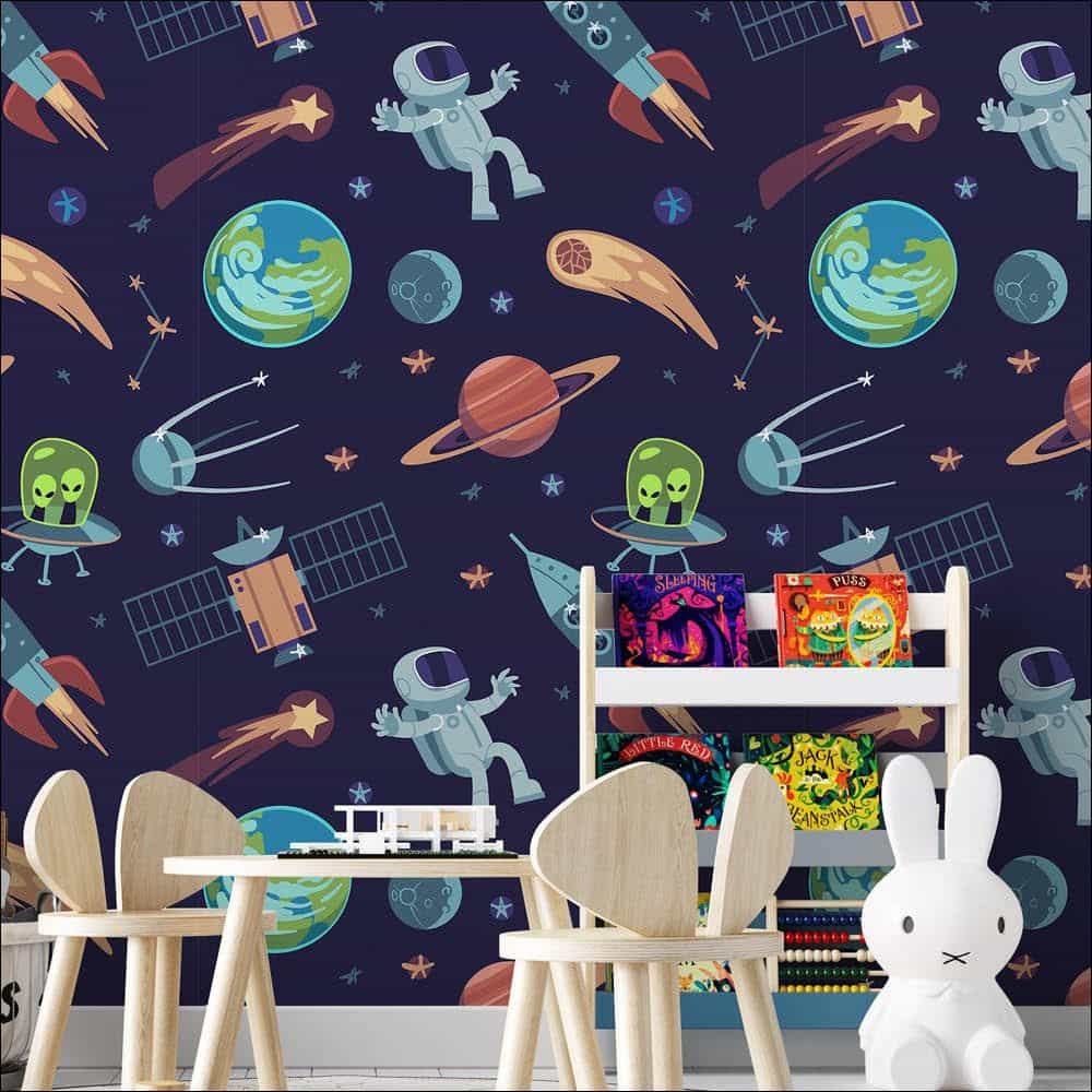 Papel de parede Astronautas, Aliens e Satélites