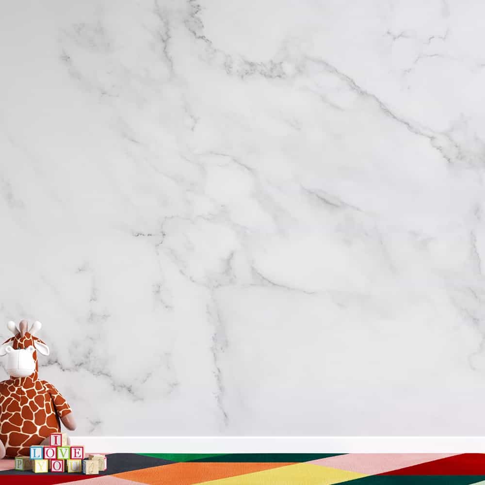 Papel de parede Mármore Branco com Veios Cinza