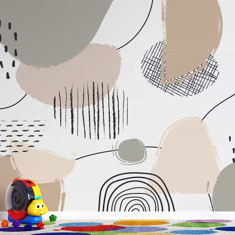 Papel de parede Abstrato Orgânico em Tons Terrosos