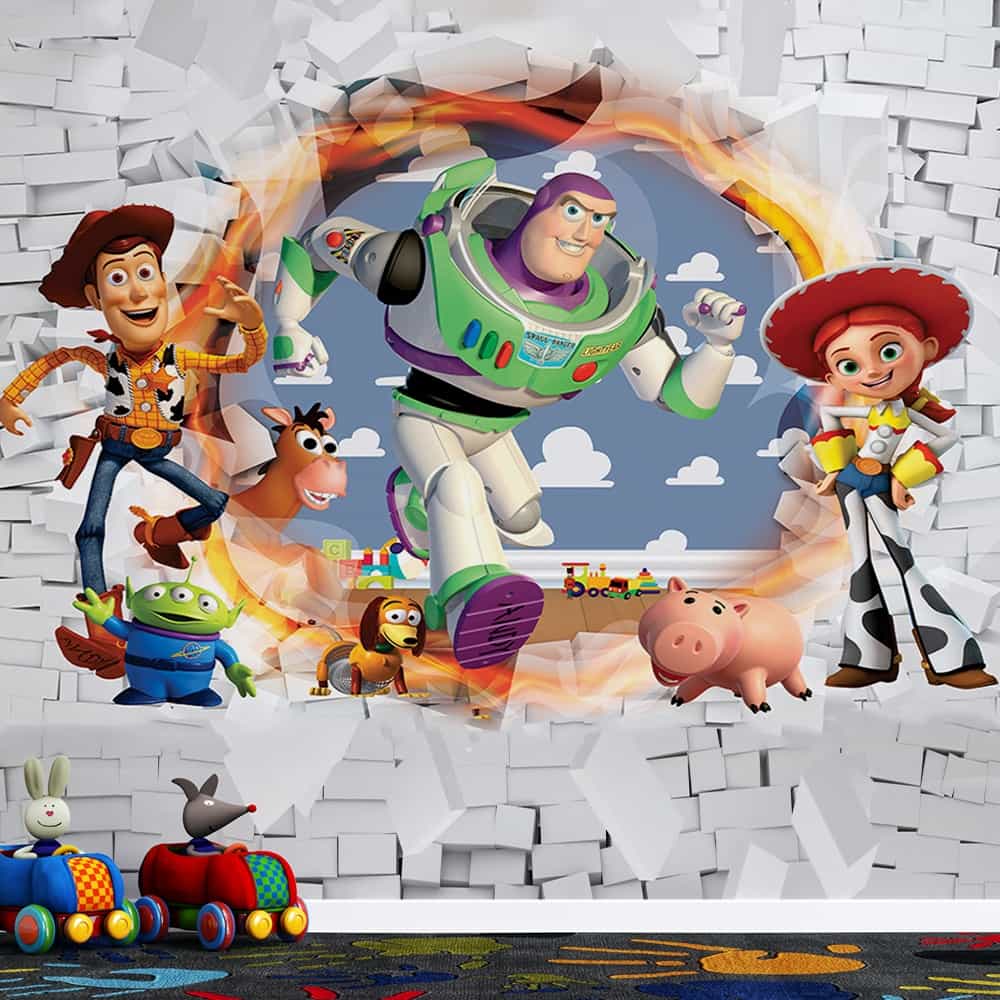 Papel de parede Toy Story Saltando da Parede 3D