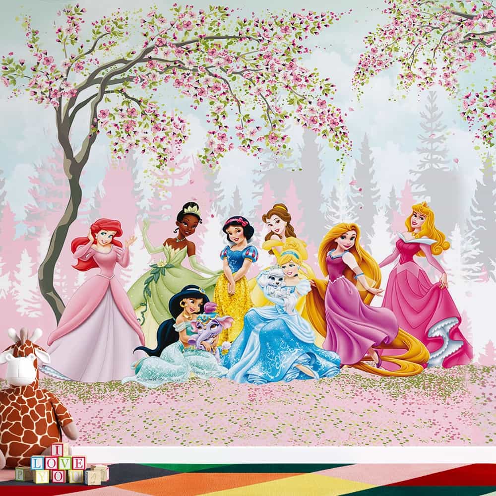 Papel de parede Princesas Disney sob a Cerejeira