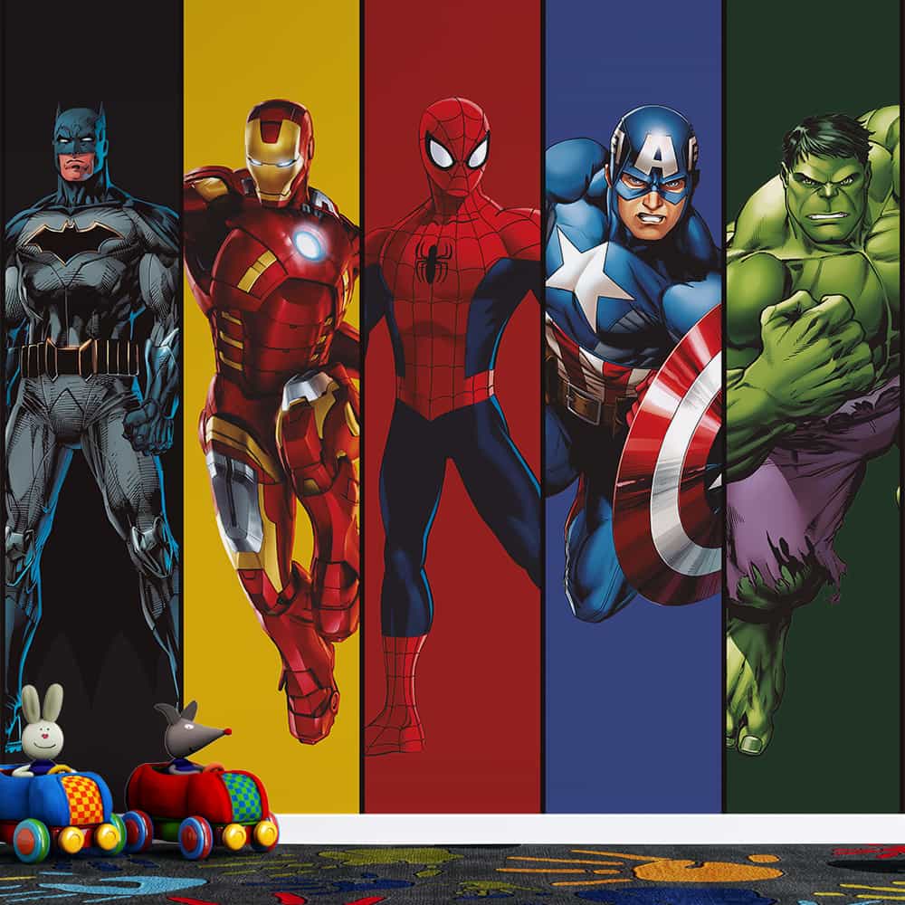 Papel de parede Super-Heróis em Faixas com Batman
