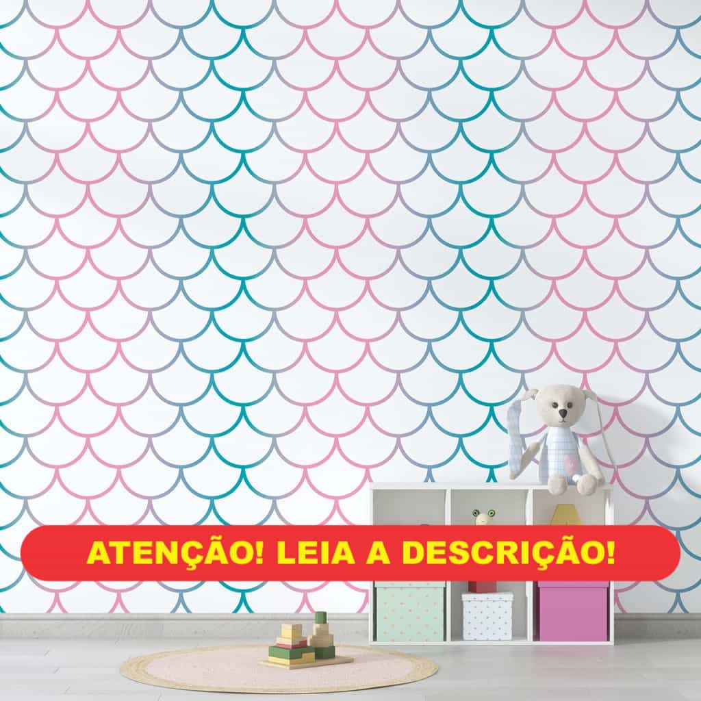 Papel de parede Escamas de Sereia em Traço Pastel