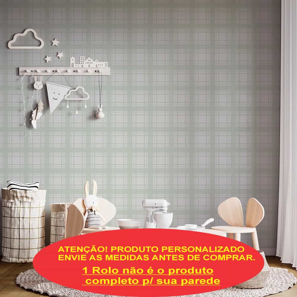 Papel de parede Xadrez Verde Sálvia Delicado