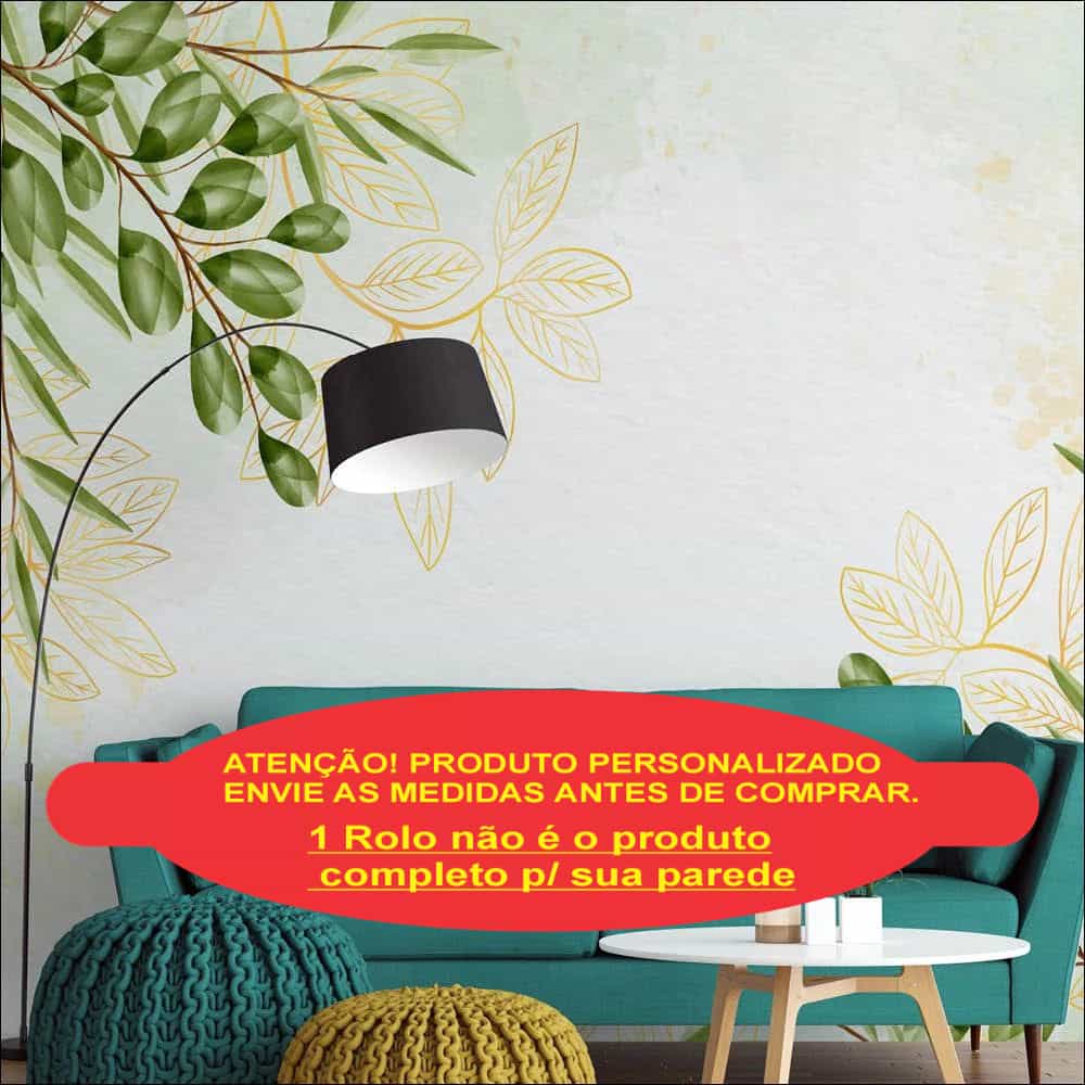 Papel de parede Folhagem Aquarelada – Elegância e Natureza na Decoração 🌿🍃