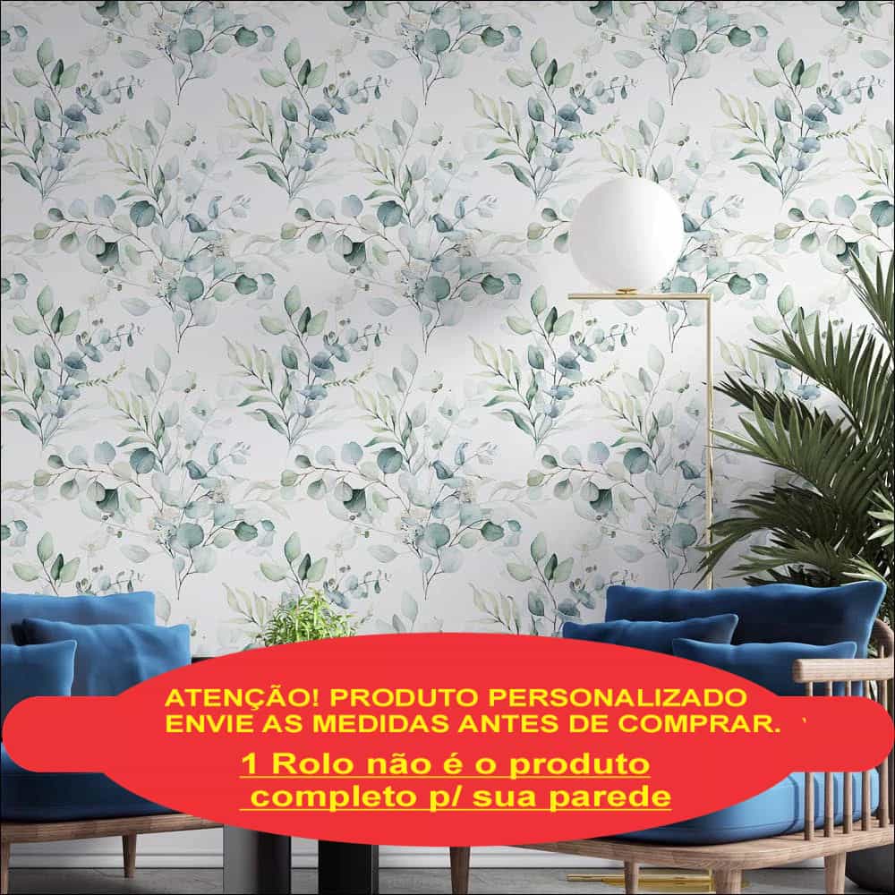 Papel de parede Flores verdes em aquarela