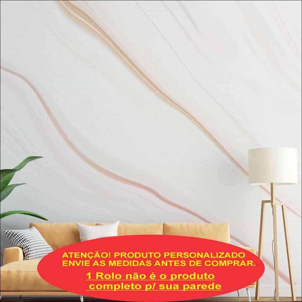 Papel de parede Mármore Claro em tons de rosa e amarelo
