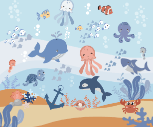 Animais no Fundo do Mar