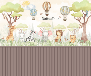 Safari com Balões Animais Fofos Girafa Zebra Leão Elefante Tigre