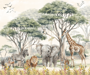 Safari na Selva em Aquarela