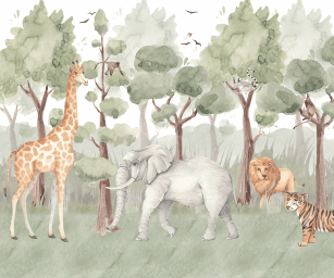 Aquarela Safari, Animais da Selva para Quarto