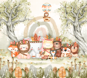 Animais da Floresta Aquarelado, Safari Boho