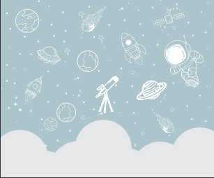 Espaço e Planetas Doodle