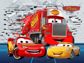 Carros Relampago McQueen Mack Cruz Parede Tijolos