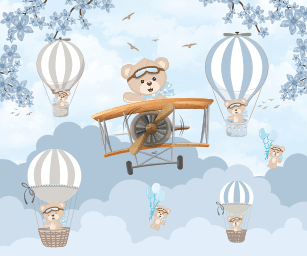 Urso Piloto e Balões