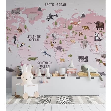 De Mapa Mundi De Menina Com Animais