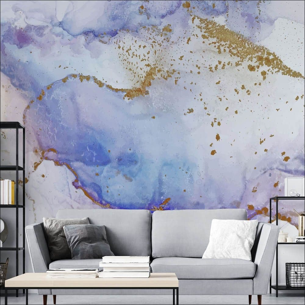 Aquarela Azul e Dourado