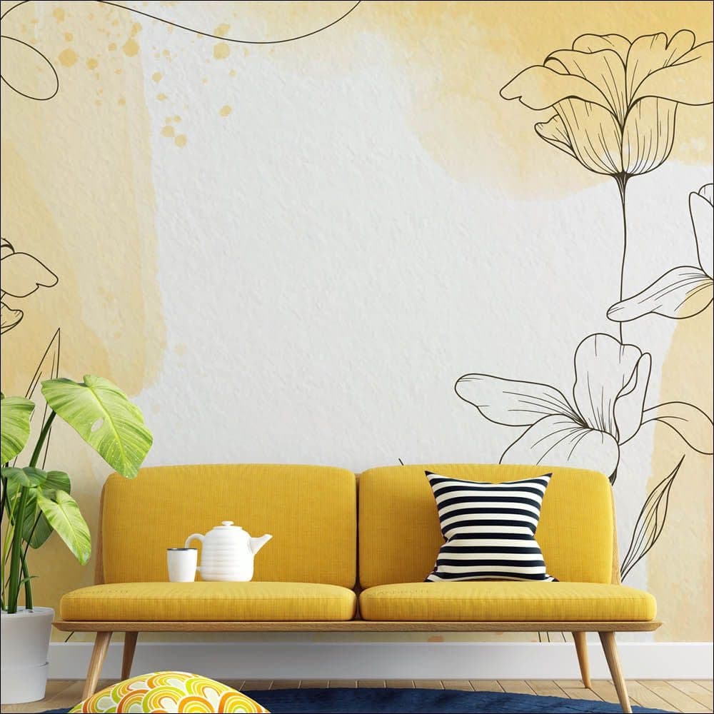 Folhas em Aquarela amarelo e preto