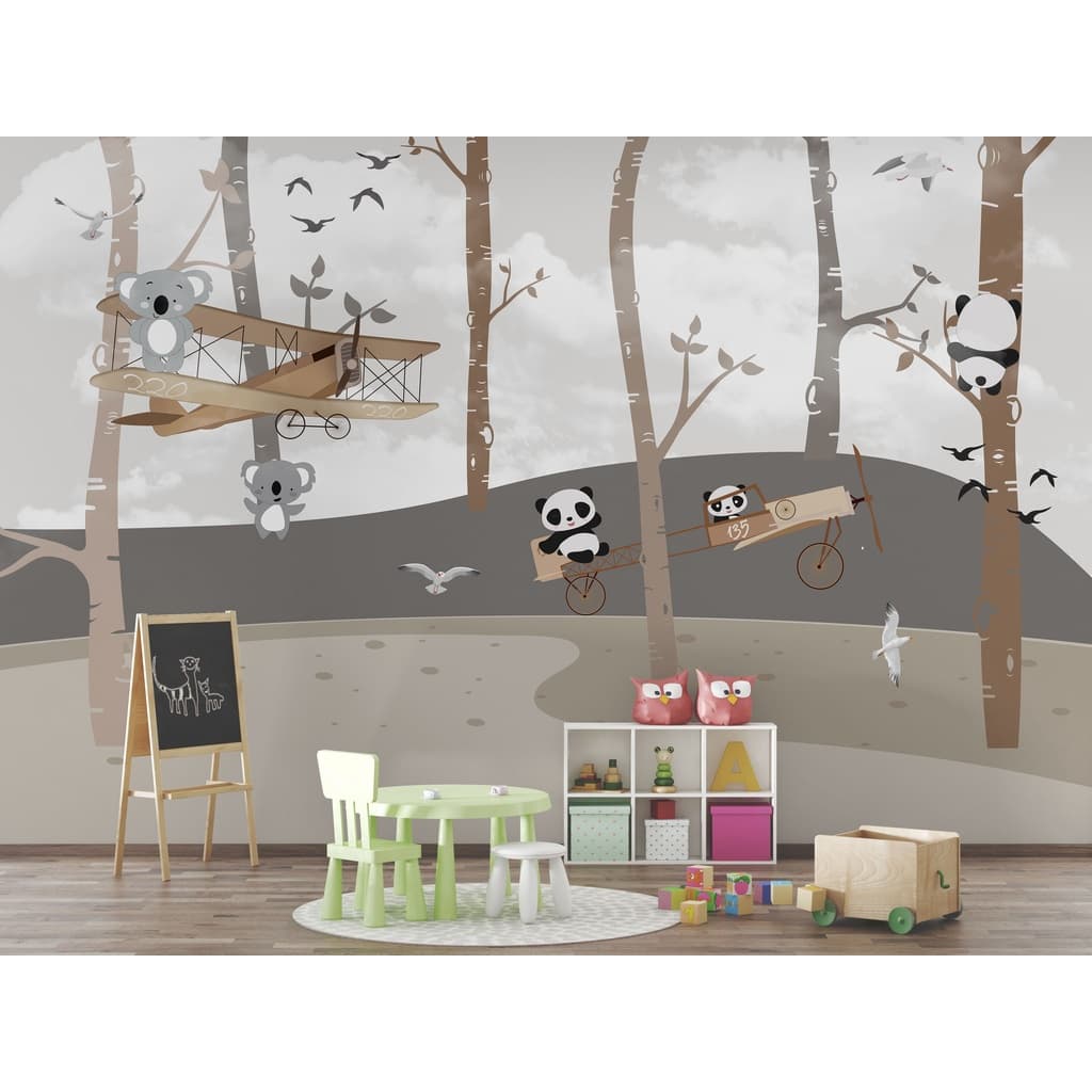 de Pandas e Coala na Floresta