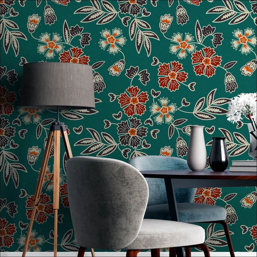 Floral com fundo Verde