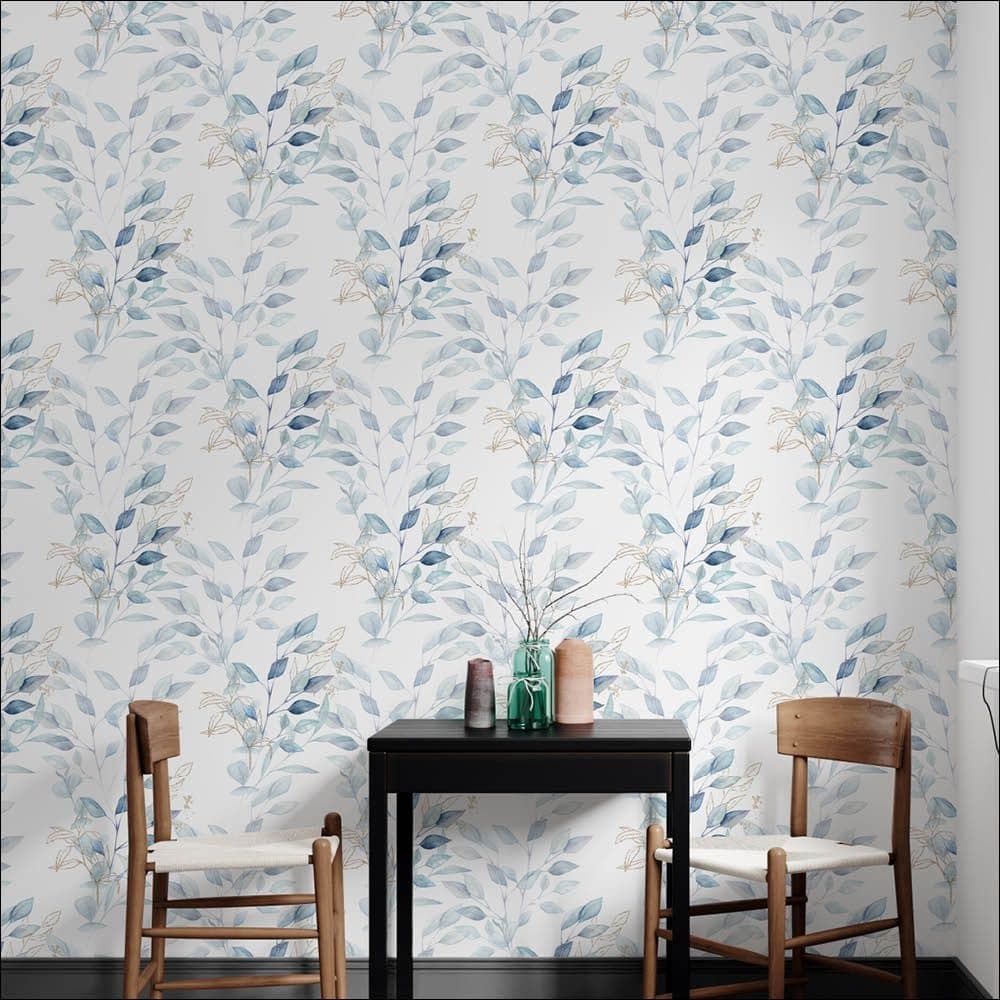 Aquarela Floral Azul
