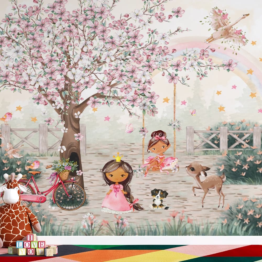 Jardim Encantado meninas e animais afro