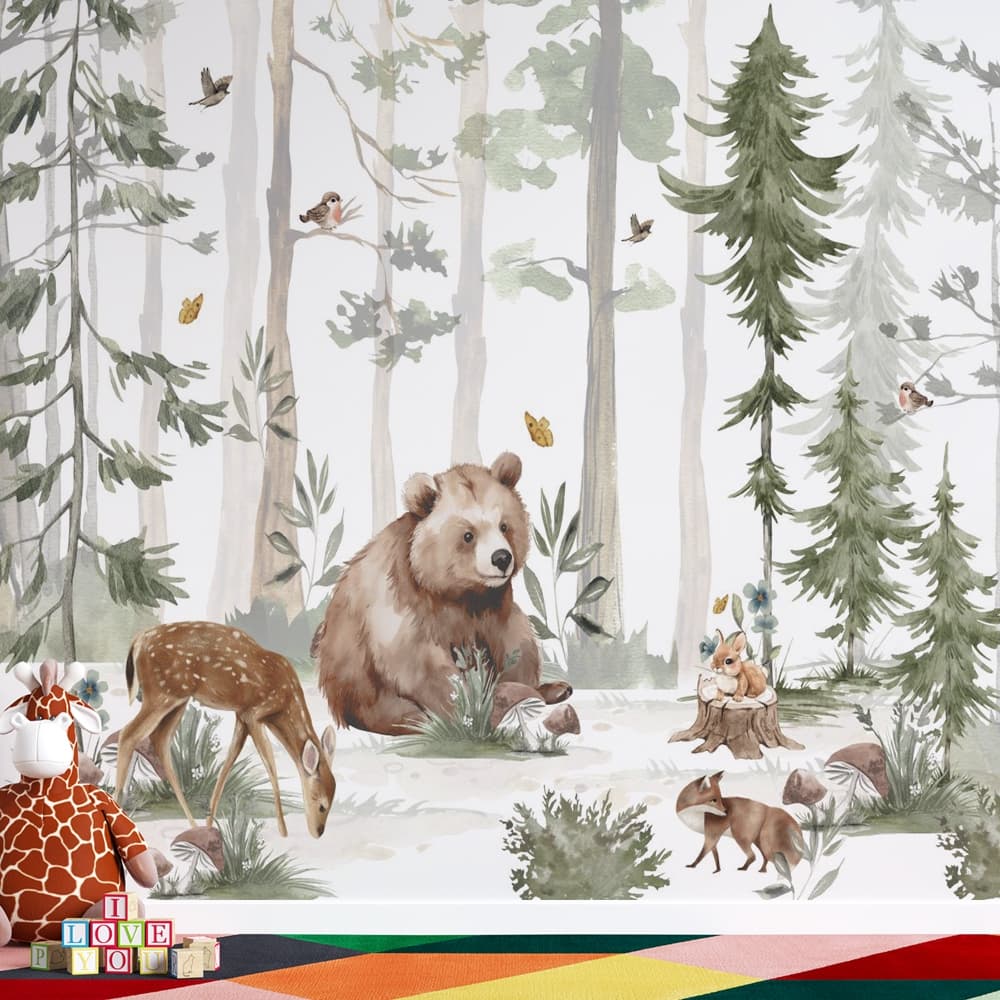 INFANTIL URSO NA FLORESTA VERDE
