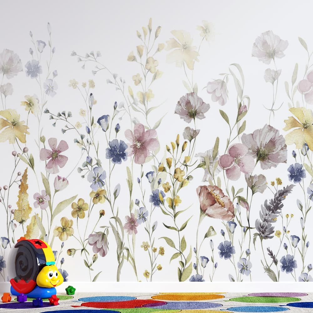 Floral Aquarela – Decoração Suave e Delicada para Quarto Infantil
