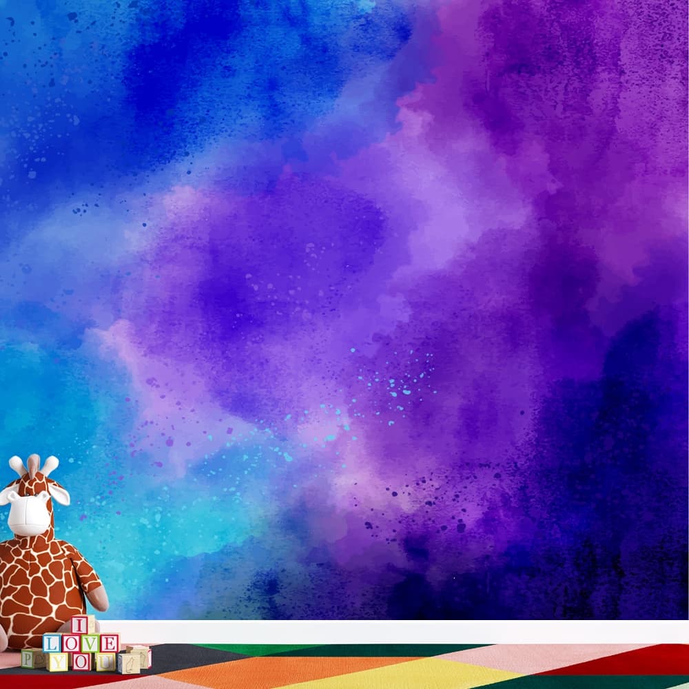 Aquarela Azul e Roxo