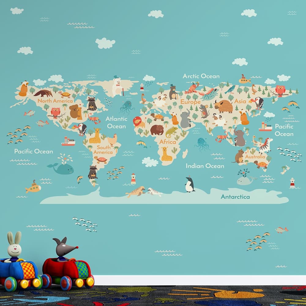 Mapa Mundi – Educativo, Lúdico e Colorido 🌍🐧