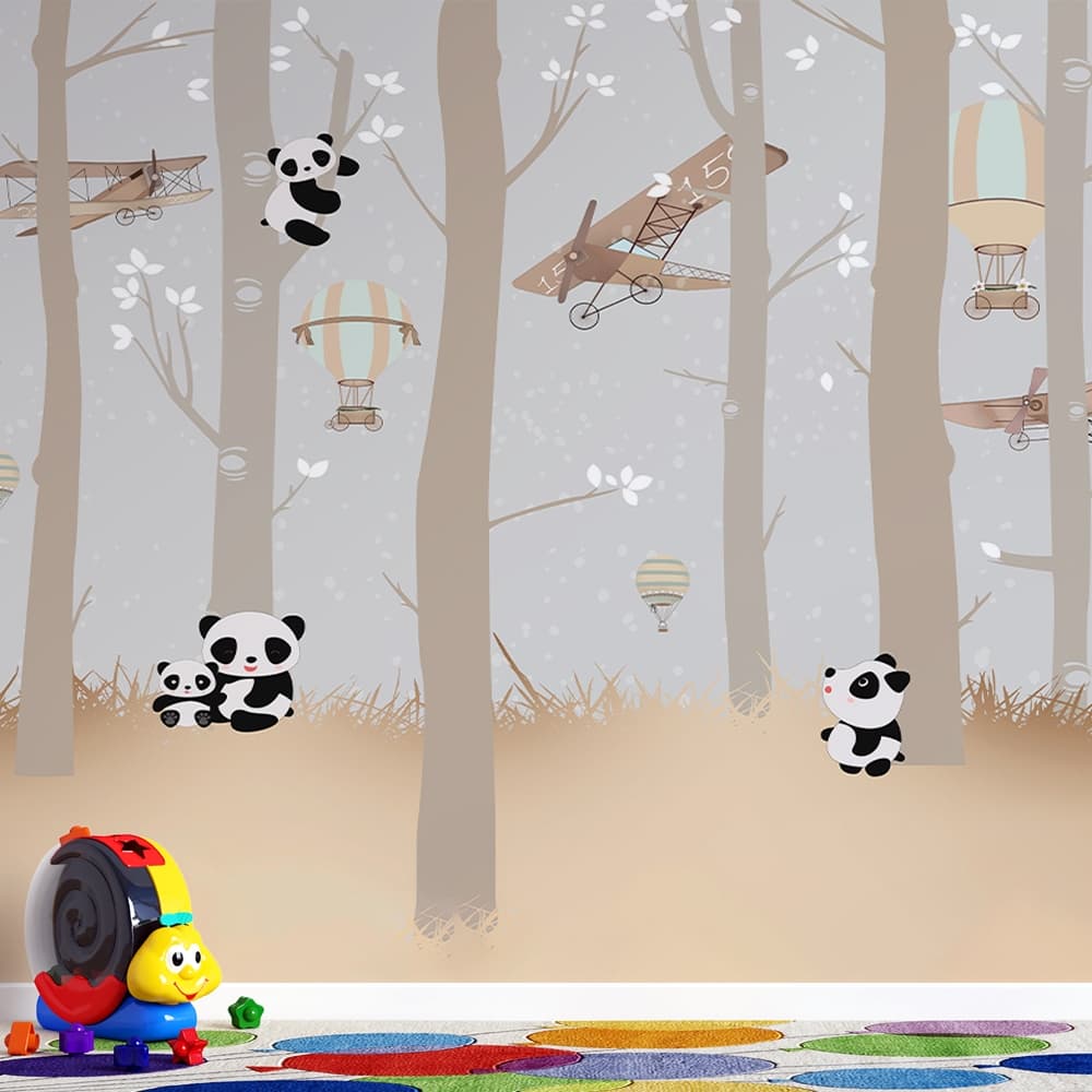 Floresta Aviador e Balões com pandas