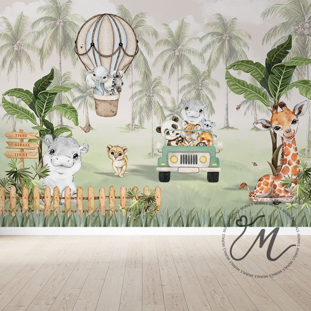 Safari Aquarelado – Quarto de Bebê com Animais da Selva
