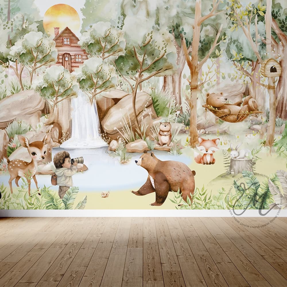 Bosque Encantado com Animais Fofos