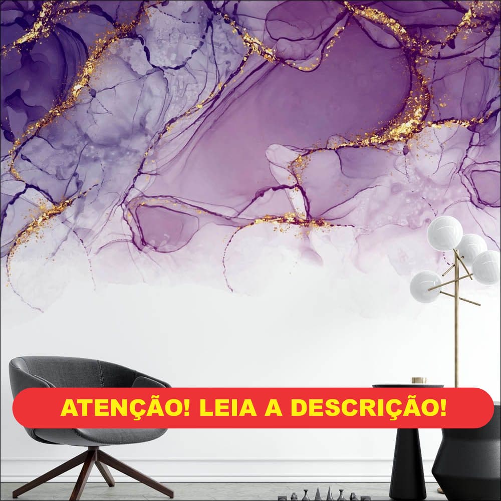 Aquarela roxo com detalhes em dourado