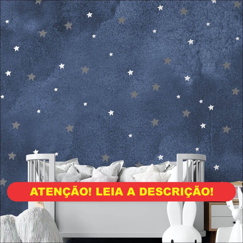 Céu Estrelado tons de azul e cinza e branco