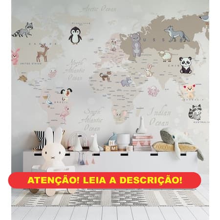 De Mapa Mundi Em Tons Pasteis