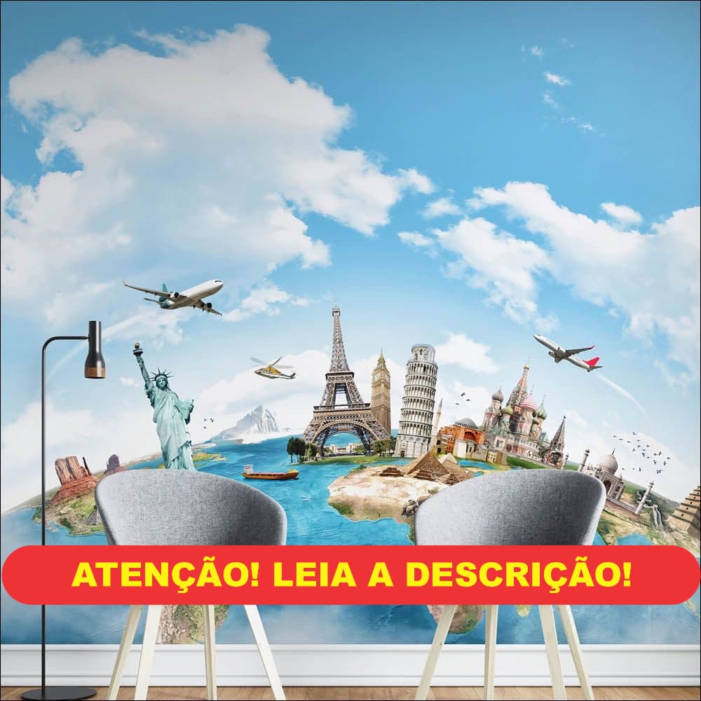 Mapa Mundo com Monumentos – Viagem e Exploração em Alta Definição 🌍✈️🏛️