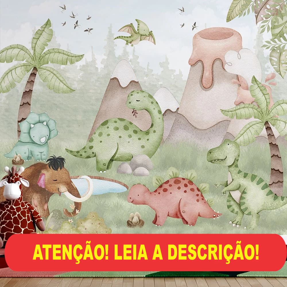dinossauros gigantes verde marrom vulcao