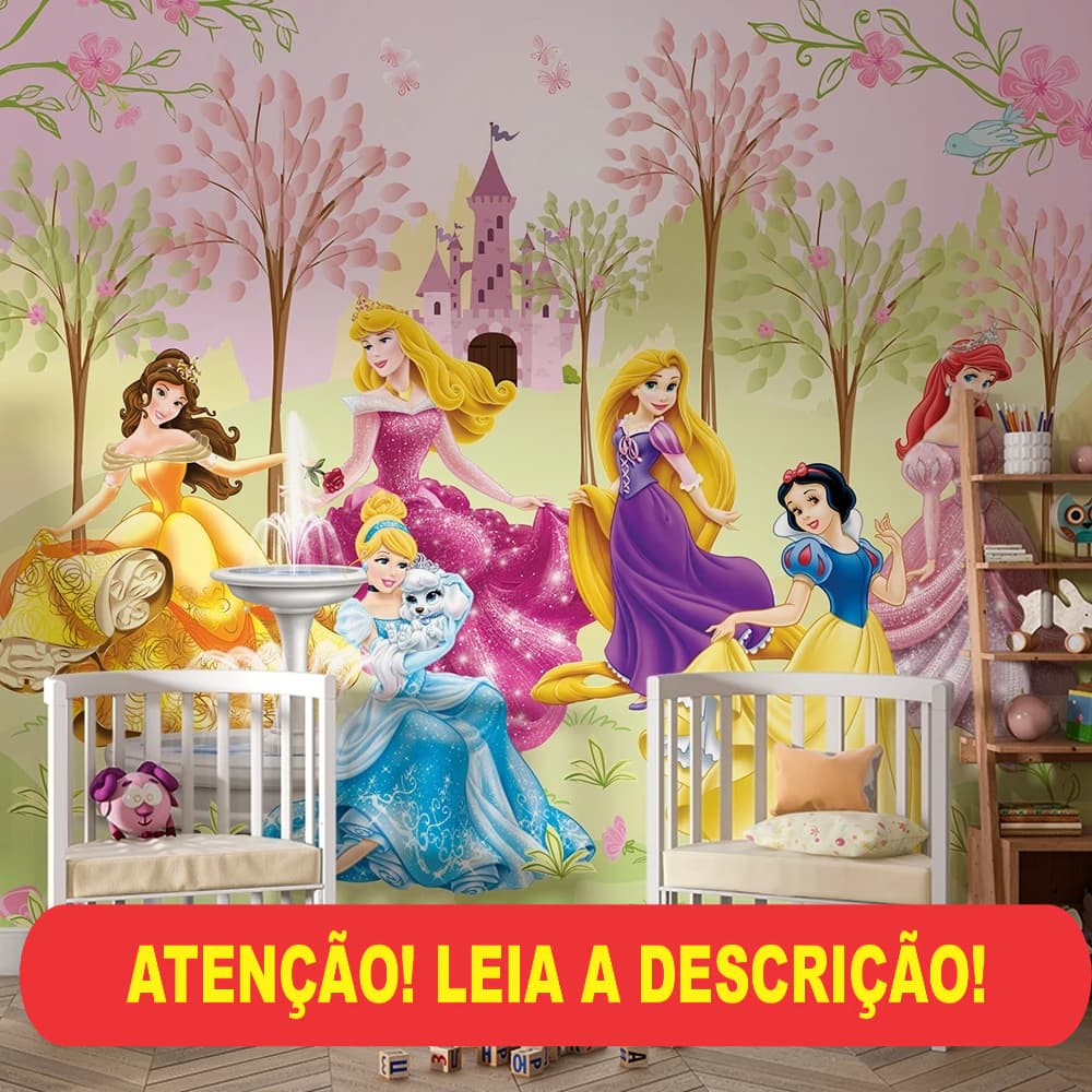 papel de parede jardim das princesas dançando Cinderela branca de neve ariel